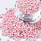 12/0 Glass Seed Beads, Baking Paint, Round Hole, Round, Misty Rose, 2~3x1.5~2mm, Hole: 0.8mm, about 450g/Pound