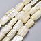 Natural Shell Beads Strands, Rectangle, Light Goldenrod Yellow, 13.5~15.5x7.5~11.5x4.5~8.5mm, Hole: 1mm, about 25pcs/Strand, 15.16 inch(38.5cm)