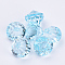 Transparent Acrylic Pendants, Faceted, Diamond, Light Cyan, 26x24mm, Hole: 2.5mm, about 80pcs/500g