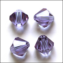Imitation Austrian Crystal Beads, Grade AAA, K9 Glass, Faceted, Bicone, Medium Purple, 8x8mm, Hole: 0.9~1mm