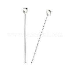 Tarnish Resistant 304 Stainless Steel Eye Pin, Stainless Steel Color, 40mm, Hole: 2mm, Pin: 0.8mm