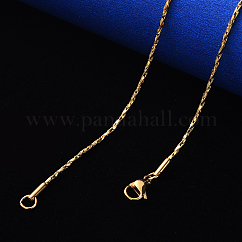 PVD Vacuum Plating 304 Stainless Steel Boston Link Chain Necklace, with Lobster Claw Clasp, Real 18K Gold Plated, 19.68 inch(50cm)x0.8mm