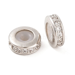Rack Plating Brass Clear Cubic Zirconia Beads&nbsp;KK-M292-02P-03
