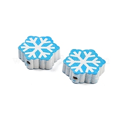 Christmas Theme Printed Wood Beads&nbsp;WOOD-M015-05F