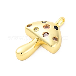 Brass Micro Pave Cubic Zirconia Pendants&nbsp;KK-D325-29G