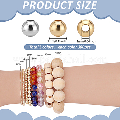 Brass Round Spacer Beads&nbsp;KK-PH0013-75B