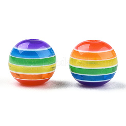 Transparent Stripe Resin Beads&nbsp;X1-RESI-S345-8mm-10A
