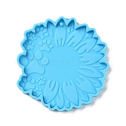 DIY Pet Theme Sunflower with Paw Print Pendant Silicone Molds&nbsp;LS-SIMO-H010-04