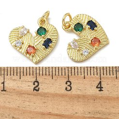 Rack Plating Brass Micro Pave Cubic Zirconia Pendants&nbsp;KK-K392-28G