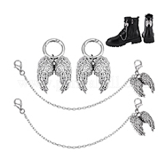 4Pcs 2 Style Aluminum Cable Chains and Alloy Shoe Buckle Clips&nbsp;HJEW-PH02118