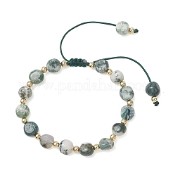 Natural Tree Agate & 304 Stainless Steel Beads Braided Bead Bracelets&nbsp;BJEW-JB13670