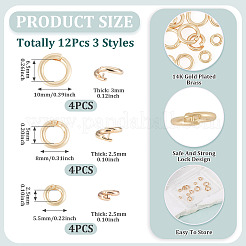 12Pcs 3 Styles Brass Open Jump Rings&nbsp;KK-TA0008-82G