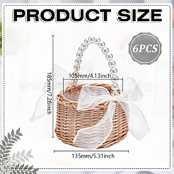 6Pcs Plastic Flower Baskets with Handle&nbsp;DIY-WA0001-21