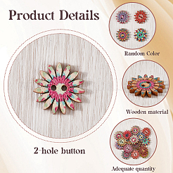 2-Hole Printed Wood Buttons&nbsp;BUTT-SP0001-07