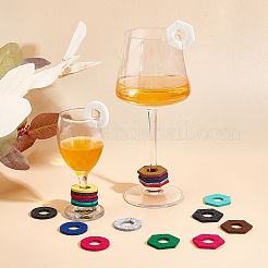24Pcs 2 Style 12 Colors Felt Wine Glass Charms&nbsp;AJEW-BC0003-68