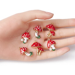 6Pcs 3 Style Autumn Theme Eco-Friendly Alloy Enamel Pendants&nbsp;ENAM-YW0003-34