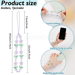 6Pcs 6 Colors Acrylic Mobile Straps&nbsp;AJEW-AN0007-49