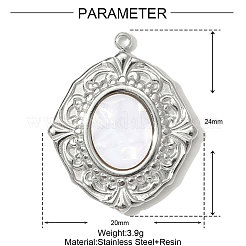 304 Stainless Steel Acrylic Pendants&nbsp;STAS-OY001-40P