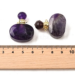 Natural Amethyst Perfume Bottle Pendants&nbsp;G-L623-07G-05