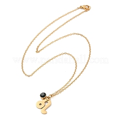 304 Stainless Steel Glass Drill Birth Stone Constellation Pendant Necklaces&nbsp;LS-STAS-D305-08G-E
