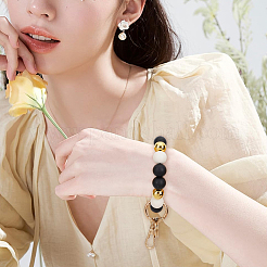 1Pc Zinc Alloy & Silicone Mobile Phone Straps&nbsp;HJEW-PA0001-01C