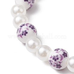 ABS Plastic Imitation Pearl Round Beads Stretch Bracelets for Women&nbsp;BJEW-JB11606-04