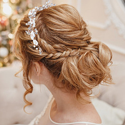2Pcs 2 Colors Wedding Bridal Flower ABS Plastic Imitation Pearl Headband&nbsp;OHAR-GO0001-09