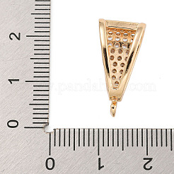 Rack Plating Brass Micro Pave Clear Tube Bails&nbsp;KK-F876-31KCG