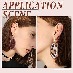 DIY Leopard Print Pattern Rectangle Dangle Earring Making Kit&nbsp;DIY-OC0009-49
