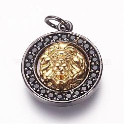 Brass Micro Pave Cubic Zirconia Pendants&nbsp;ZIRC-E108-08G-NR