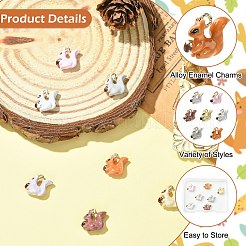 7Pcs 7 Colors Alloy Enamel Charms&nbsp;ENAM-CJ0007-42