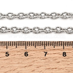 304 Stainless Steel Texture Cable Chain Necklaces&nbsp;NJEW-Z114-01P