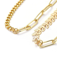 Brass Chain Necklaces Sets&nbsp;NJEW-JN02781