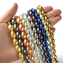 Teardrop Grade A Glass Pearl Beads Strands&nbsp;HY-E001-08