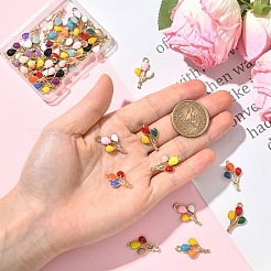 40Pcs 8 Colors Alloy Enamel Pendants&nbsp;ENAM-YW0006-85