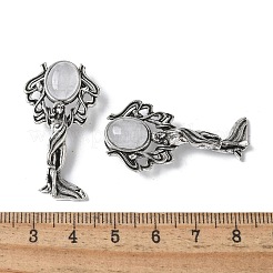 Angel Brass Natural Quartz Crystal Pendants&nbsp;KK-D361-02AS-18