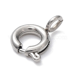 Non-Tarnish 304 Stainless Steel Smooth Surface Spring Ring Clasps&nbsp;STAS-E143-03E-P