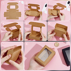 Foldable Creative Kraft Paper Mailer Boxes with Visible Window&nbsp;CON-WH0113-08A-02