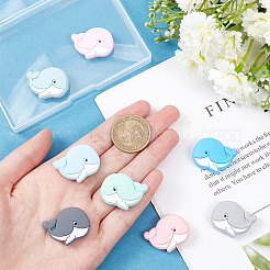 8Pcs 8 Colors Dolphin Food Grade Eco-Friendly Silicone Beads&nbsp;SIL-GO0001-10