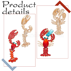 2 Pairs 2 Style Rhinestone Lobster Stud Earrings&nbsp;EJEW-AN0002-67