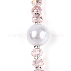 Acrylic & Glass & ABS Plastic Pearl & Alloy & Polymer Clay Pave Rhinestone Beads Strands&nbsp;MAK-T011-08C