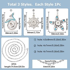 DIY Ocean Theme Snap Necklace Making Kit&nbsp;DIY-SC0021-48