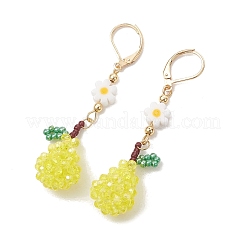 Electroplate Glass & 304 Stainless Steel Leverback Dangle Earrings&nbsp;EJEW-MZ00724