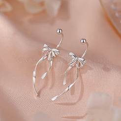 999 Fine Silver Bowknot Ear Plugs Gauges&nbsp;EJEW-P296-18S