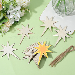 40Pcs Unfinished Wooden Star Pendants Set for Painting Arts&nbsp;WOOD-SP0001-43