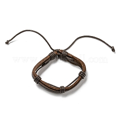 6Pcs 6 Style Adjustable Braided Imitation Leather Cord Bracelet Set with Waxed Cord for Men&nbsp;BJEW-F458-05