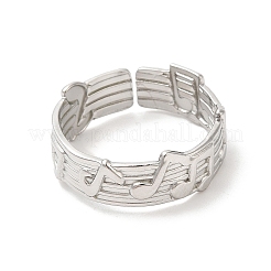 Non-Tarnish 304 Stainless Steel Cuff Wide Band Finger Rings&nbsp;RJEW-L107-015P