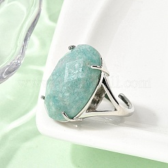 Natural Amazonite Finger Rings&nbsp;RJEW-C154-01K