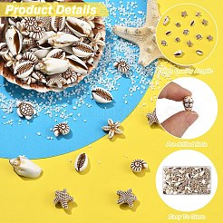 120Pcs 8 Styles Ocean Theme Spray Painted Opaque Acrylic Beads&nbsp;ACRP-YW0001-20