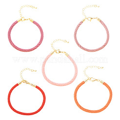 10Pcs 5 Colors 4.5MM Round Nylon Milan Cord Bracelet Making&nbsp;BJEW-TA0001-24D